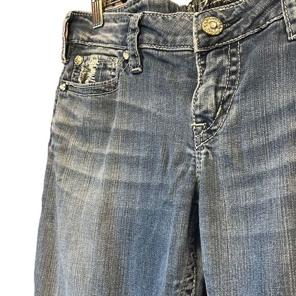 Silver Jeans Co Flare Leg Embellished Pockets Denim Jeans - Picture 4 of 10